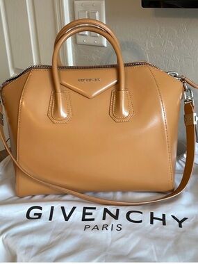 Givenchy Smooth Leather Satchel in Tan Camel